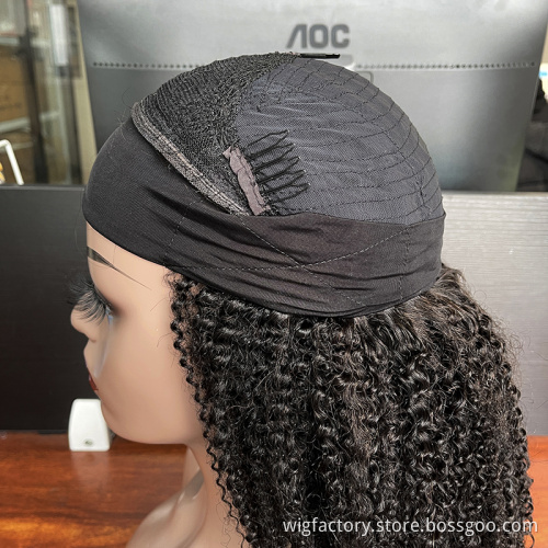 free head band human hair headband wig,afro kinky curly headband wig for black women,headband wigs human hair wigs